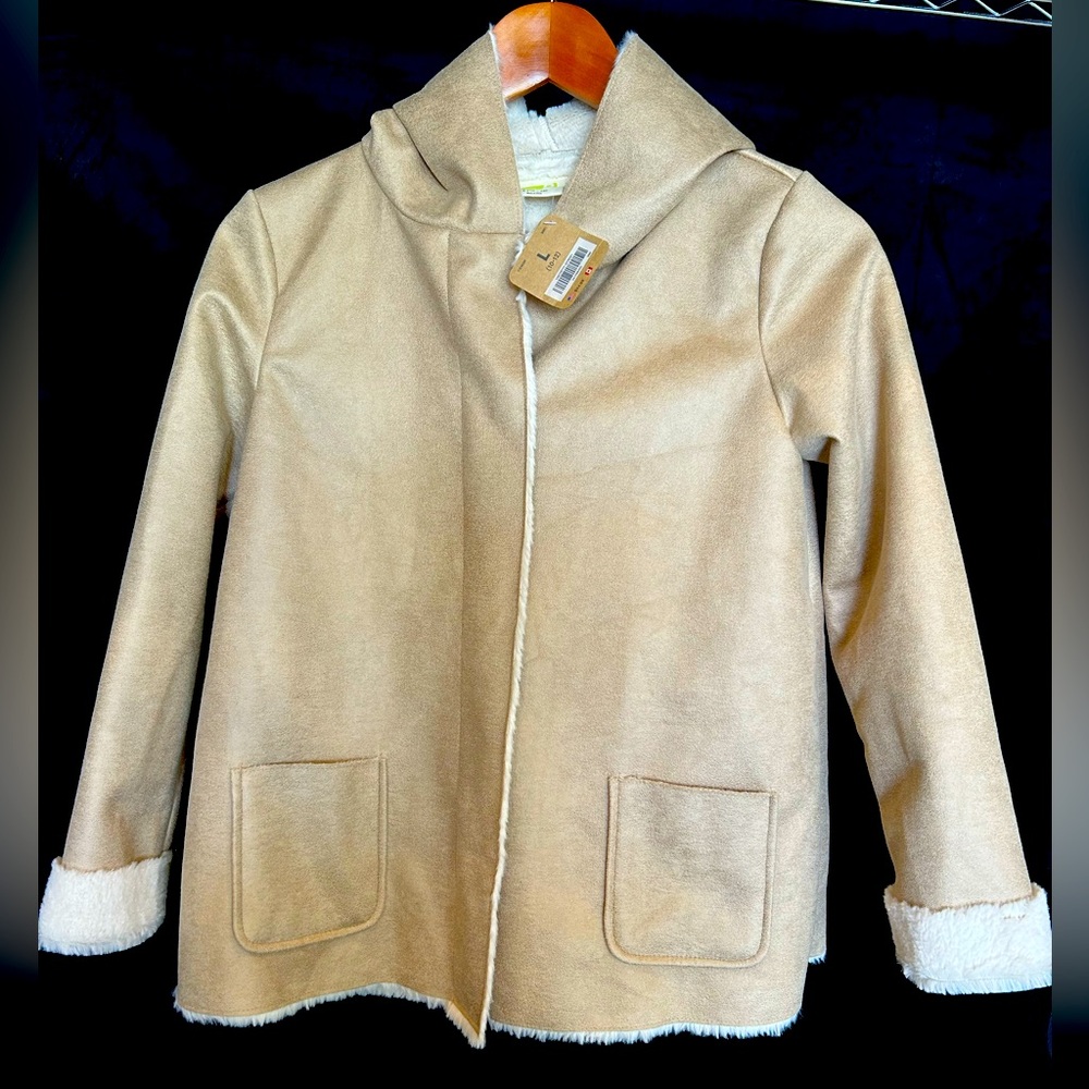 NWT Crazy 8 Faux Suede Jacket Large 10/12 Tan